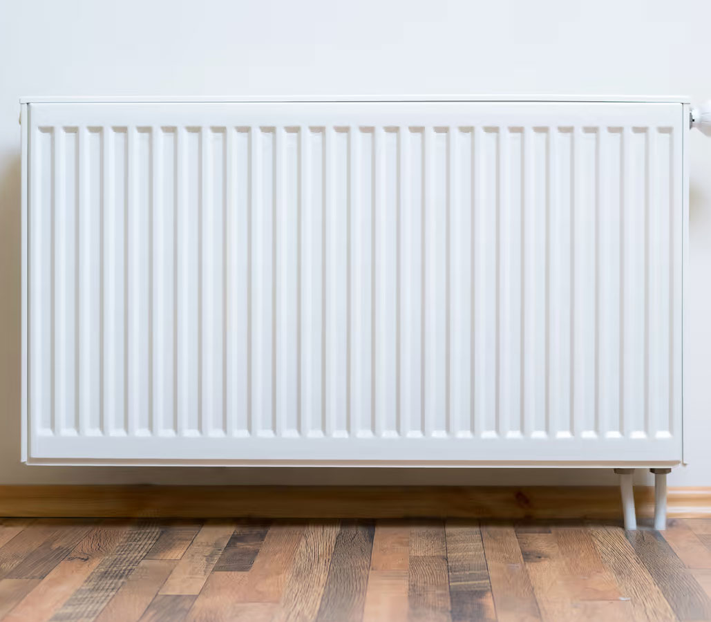 White central heating radiator on a wall